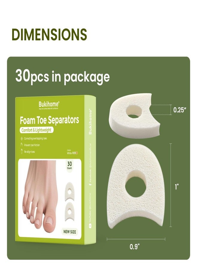 Bukihome 30 Pack Foam Toe Separators for Women and Men – Soft Toe Spacers for Overlapping Toes, Corns, Blisters, and Hammer Toe Relief – Comfortable Toe Alignment Pads - Image 5
